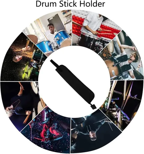 Miniatura 8 de Watris Veiyi Bolsa de baqueta, bolsa portátil para baqueta, bolsa para colgar de mazo de percusión, bolso de baqueta con asa (negro)