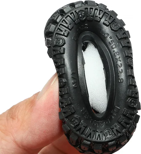 Miniatura 5 de DJCRAWLER Neumáticos pegajosos blandos de 1.0 pulgada 50.8 * 22.8mm para TRX-4M SCX24 1/18 1/24 Actualizaciones de ruedas, neumáticos de goma MT