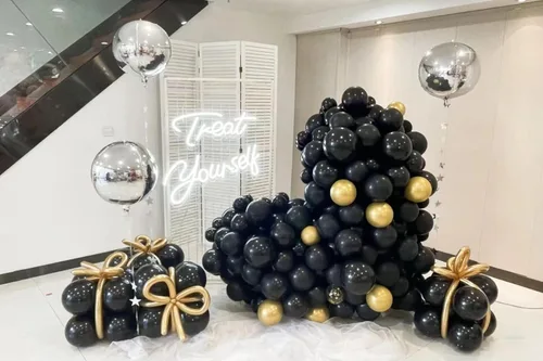 Miniatura 4 de DECGOL Globo negro de 100 globos de látex negros de diferentes tamaños de 18, 12, 10 y 5 pulgadas, kit de globos de fiesta para arco de globos