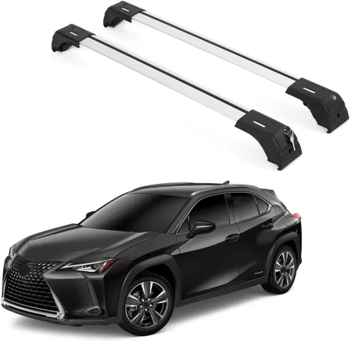 Miniatura 8 de ERKUL Barras transversales para techo Compatibles con Lexus UX UX200 UX250H 300h 2019-2026 Barras transversales de aluminio con cerradura Negro