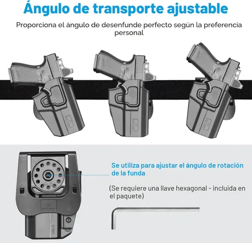 Miniatura 7 de Funda universal OWB para Glock/S&W/Sig/Springfield/CZ/Beretta/Taurus/Canik/FN/ 1911/Walther, se adapta a más de 100 pistolas para pistolas compactas