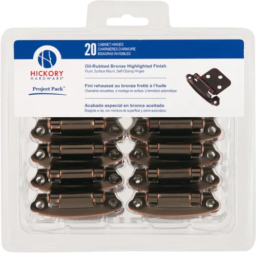Miniatura 4 de Hickory Hardware VP244-OBH Bisagra de gabinete de colección de cierre automático con superficie de superposición variable, aplicación de marco