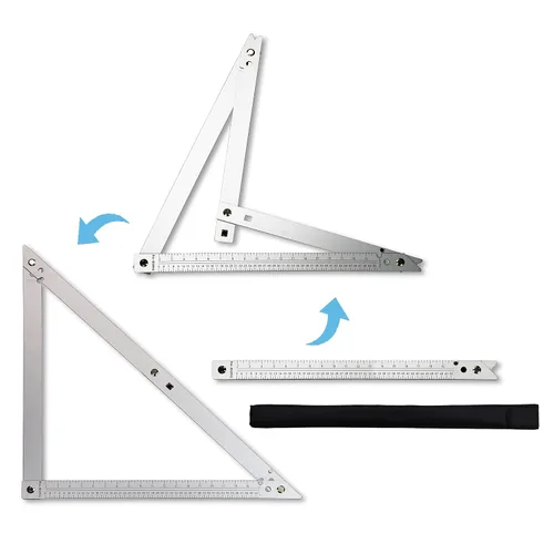 Miniatura 2 de FEIRONG Herramientas de Escuadra de Carpintero 3 en 1, Regla Triangular de 7 Pulgadas, Regla en Forma de L de 10 Pulgadas y Lápiz de Carpintero