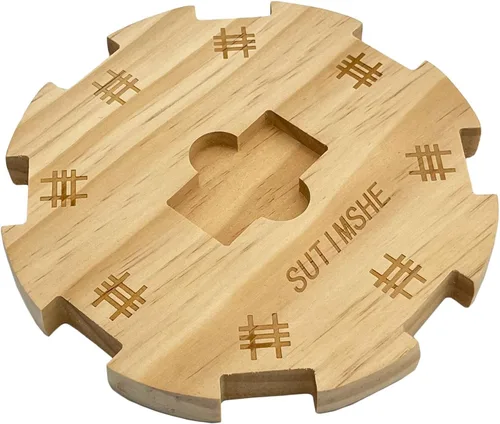 Miniatura 5 de SUTIMSHE Centro de mesa de madera para juego de dominó de tren mexicano con fondo de fieltro (hasta 8 jugadores), accesorios de dominó hechos