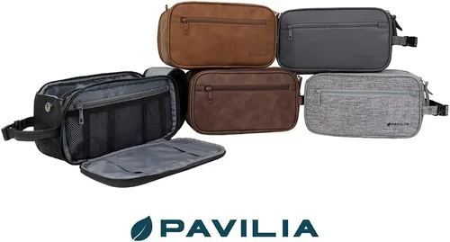 Miniatura 7 de PAVILIA - Neceser para hombre, kit de afeitado para viaje, neceser de viaje para hombres, organizador de artículos de aseo para el cuidado personal