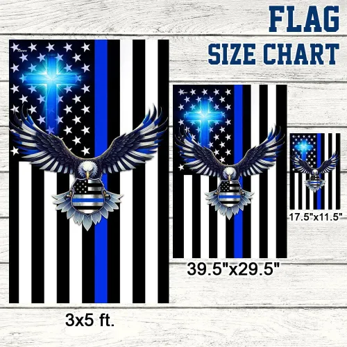Miniatura 7 de Bandera Americana - La Delgada Línea Azul. Policía. Aplicación de la Ley Bandera de Águila Americana TPT1581F, 3x5 pies. Bandera - Banderas