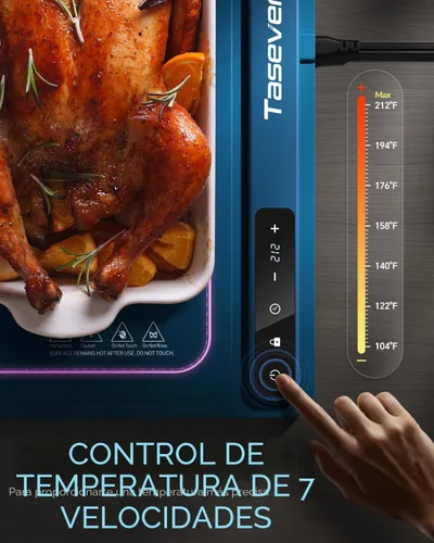 Miniatura 3 de Alfombrilla de calentamiento de alimentos, bandeja de calefacción de silicona con 7 ajustes de temperatura, almohadilla térmica rápida de superficie