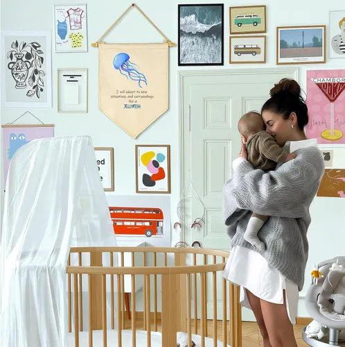 Miniatura 2 de Decoración de animales marinos, letrero de bandera del océano, regalos para bebés, niños y niñas, banderines para decoración de pared, regalos