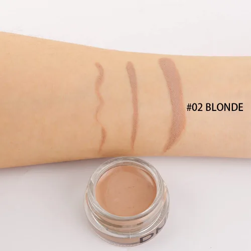 Miniatura 4 de evpct - Kit de maquillaje de pomada en gel en polvo para cejas color rubio con cepillo de doble punta, kit de plantillas para cejas para mujeres