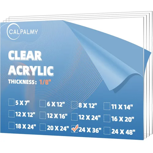 Miniatura 14 de CALPALMY Paquete de 2 hojas acrílicas transparentes grandes de 1/8 pulgadas de grosor, hojas de plexiglás precortadas de 36 x 48 pulgadas