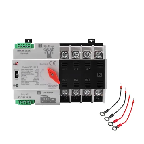 Miniatura 13 de Interruptor de transferencia automática/manual de 63amp AC110V 2P 50/60Hz, interruptor mini ATS de 2 polos 63A de doble potencia solar