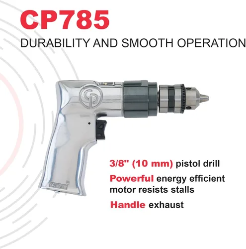 Miniatura 3 de Chicago Pneumatic CP785 - Taladro eléctrico de aire, herramientas eléctricas y mejoras para el hogar, portabrocas con llave, carcasa de aluminio