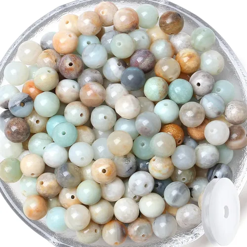 Miniatura 42 de QINJIEJIE 105 piezas de cuentas de piedra de 7 chakras de 8 mm, cuentas naturales redondas sueltas de gemas para pulseras, cuentas de cristal