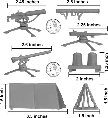 Miniatura 2 de BMC Classic - Juego de accesorios de plástico para hombre, 10 unidades de campamento militar, fabricado en EE. UU Gris