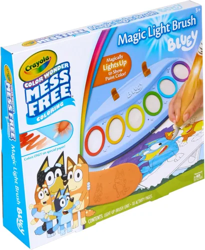 Miniatura 5 de Crayola Bluey Color Wonder Magic Light Brush - Estación de pintura sin desorden para niños, regalos, juguetes y actividades Bluey para niños
