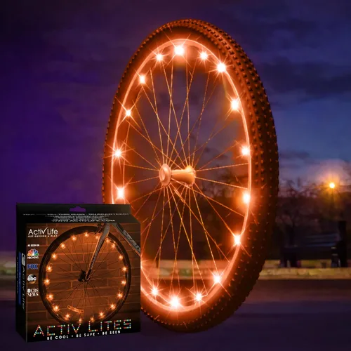 Miniatura 10 de Activ Life Luces LED para rueda de bicicleta con pilas incluidas. Obtén 100% más brillantes y visibles desde todos los ángulos para la máxima