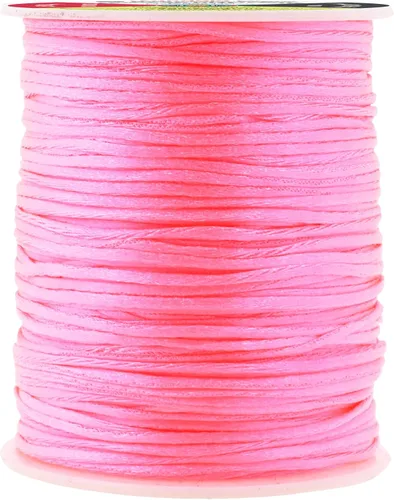 Miniatura 31 de Mandala Crafts Cordón de Satén de Nailon 2mm Cordón Rattail Champagne - 100 Yardas Cordón de Nailon Chino para Nudos Cordón de Seda Cola de Rata