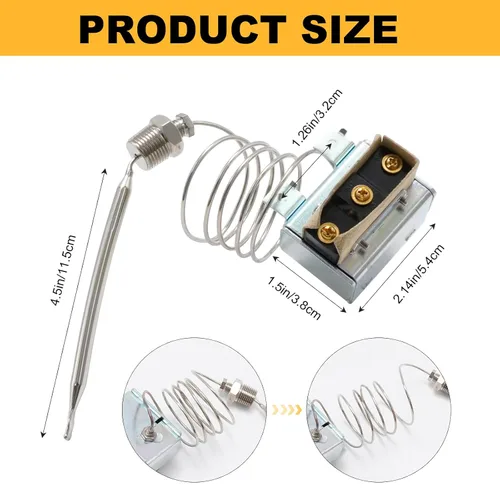 Miniatura 3 de Interruptor de límite alto de 3/8 pulgadas, termostato de seguridad para freidora, reemplazo para freidora imperial serie 1177, reemplazo para Anets