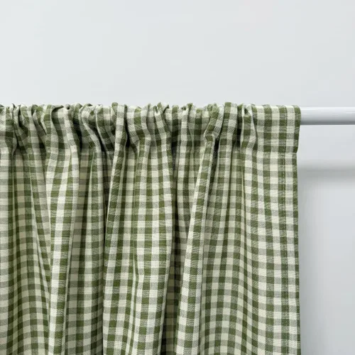 Miniatura 2 de 2 paneles de cortina de mezcla de lino y algodón de 84 pulgadas de largo, para sala de estar, dormitorio, bloqueo de media luz, bolsillo para barra