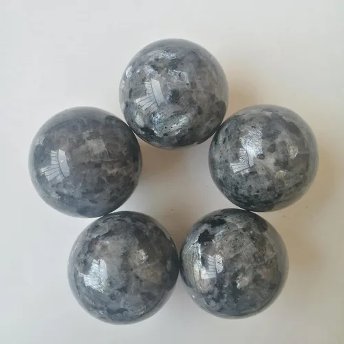 Miniatura 3 de Escultura de esfera de adivinación de cristal curativo de labradorita negra de 1.575 pulgadas, bola de piedras preciosas, colección decorativa