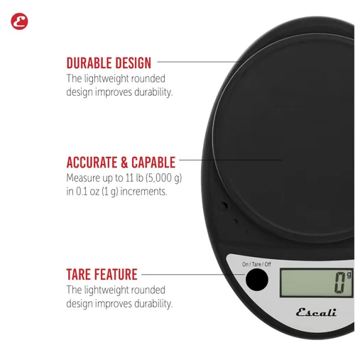 Miniatura 2 de Escali Primo - Báscula digital de alimentos multifuncional para cocina y báscula de hornear para medir peso con precisión y control de porciones