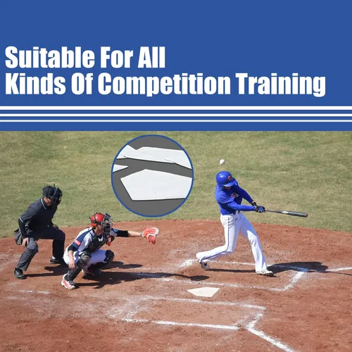 Miniatura 2 de Juego de 5 bases de béisbol y sóftbol de goma para niños y adultos, bases abatibles para béisbol, softbol, teeball, kickball, patio trasero, práctica