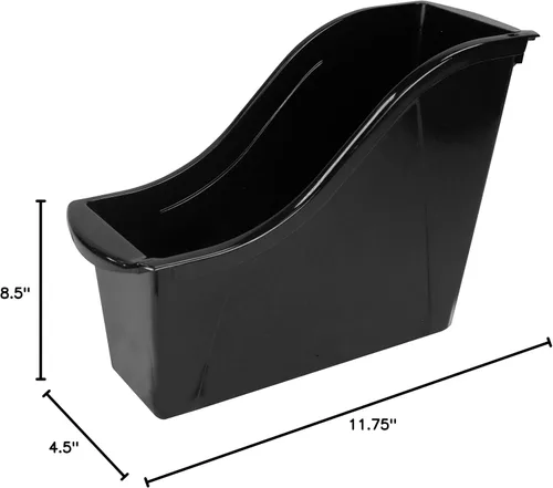 Miniatura 5 de Storex Papelera pequeña para libros, organizador de plástico entrelazado para el hogar, la oficina y el espacio de trabajo, color negro, paquete