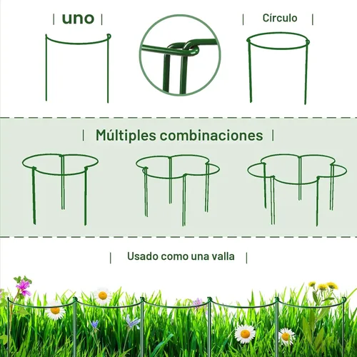 Miniatura 8 de LEOBRO 12 soportes para plantas, jaulas y soportes de peonía, estacas para plantas, estacas de soporte para plantas de interior, plantas al aire