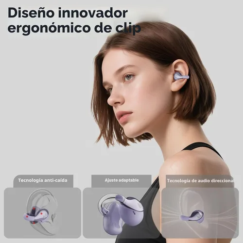 Miniatura 2 de Auriculares Monster Open Ear AC225, auriculares Bluetooth 6.0 inalámbricos, sonido estéreo, cómodos y ligeros con clip para la oreja y micrófono ENC