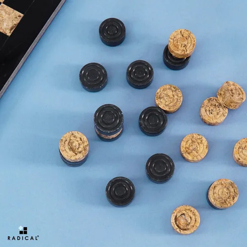 Miniatura 3 de Radicaln Figuras de damas de mármol de 1.25 pulgadas, negro y coral, hecho a mano, juego de mesa para exteriores, juego de ajedrez de viaje, juego