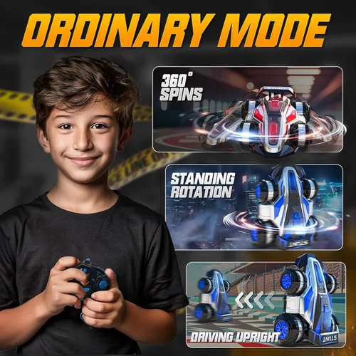 Miniatura 3 de 1:14 Auto de Juguete a Control Remoto con Giro de 360° para Niños, 4WD RC con Luces y Música, Auto de Cuatro Ruedas que se Levanta y se Da la Azul