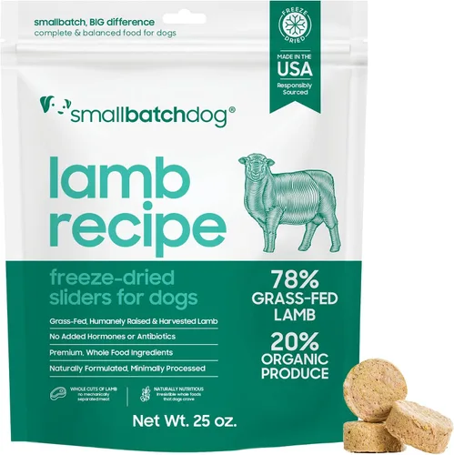 Miniatura 17 de smallbatch Pets - Alimento crudo liofilizado para perros, receta de pavo, 25 onzas, alimento orgánico para perros con alto contenido de proteínas