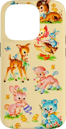 Miniatura 17 de Vintage Baby Animals Nursery 50's Retro Yellow Case for iPhone 17