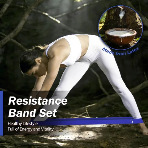 Miniatura 4 de Bandas de resistencia para entrenamiento, bandas de ejercicio de resistencia de 5 niveles con bolsa tejida, bandas para entrenamiento de mujeres