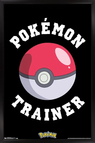 Miniatura 6 de Trends International Pokémon - Póster de pared de entrenador, 14.725 x 22.375 pulgadas, versión enmarcada de madera de granero