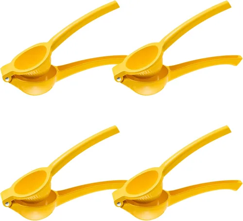 Exprimidor de limón de 4 piezas, prensa de mano de aleación de aluminio, exprimidor manual de cítricos, exprimidor de lima multiusos para cocina,