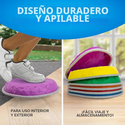 Miniatura 4 de NATIONAL GEOGRAPHIC Piedras de Equilibrio para Niños – 6 Piedras Antideslizantes Duraderas que Fomentan el Equilibrio de los Niños Pequeños