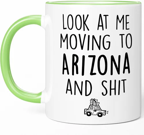 Miniatura 10 de Sweet & Salty Taza con texto en inglés «Look at Me Moving to Arizona», regalos para alguien que se muda fuera del estado, «Welcome Farewell Goodbye