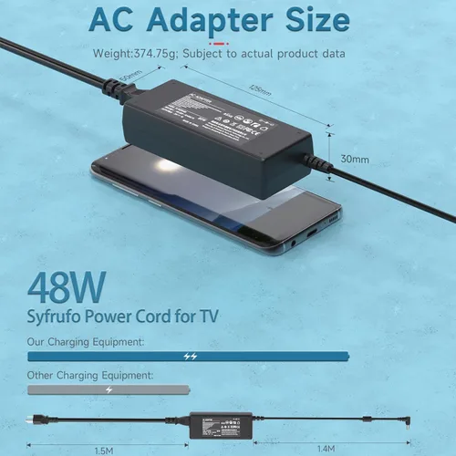 Miniatura 6 de Adaptador de CA de 19 V y 48 W, cable de alimentación para monitor LG compatible con pantallas ultraanchas de 32, 29, 27, 24 pulgadas, fuente