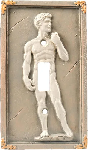 Figura 3D Esculpida de David de Miguel Ángel - Cubierta de Interruptor de Luz de Poliresina de Un Solo Cambio - Estatua de David de Miguel Ángel