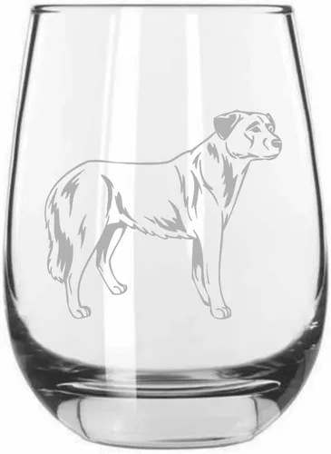 Miniatura 310 de Sakhalin Husky Dog - Copa de vino grabada personalizada de 15.25 onzas sin tallo