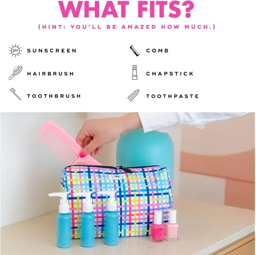 Miniatura 3 de SCOUT Packin' Bolsa de maquillaje térmica, gran bolsa de aseo y maquillaje resistente al agua para mujeres, con cierre de cremallera