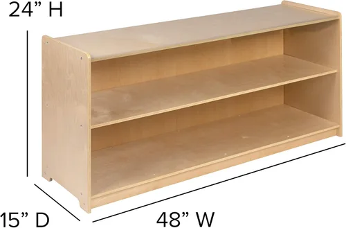 Miniatura 3 de Flash Furniture Hercules - Armario de madera de 2 secciones para el aula escolar para uso comercial o doméstico, seguro, diseño apto para niños, 24