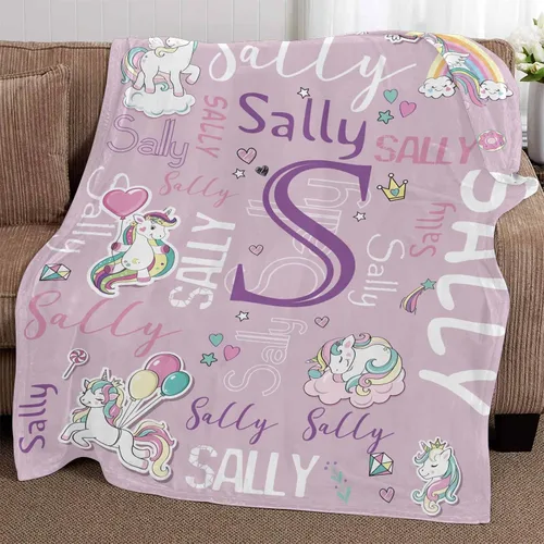 Miniatura 3 de Manta de forro polar personalizada para niños, adolescentes, niños y niñas, bebé, manta con nombre personalizado, manta mágica de arco iris, regalo