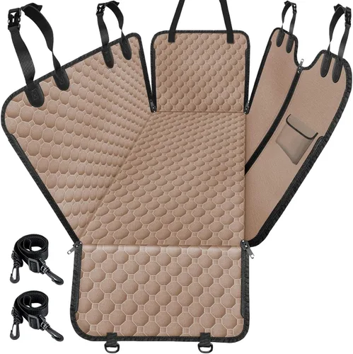 Miniatura 19 de Mancro Funda de asiento de automóvil para perro para asiento trasero, 2026 mejorada 600D, resistente, impermeable y resistente a los arañazos, Negro