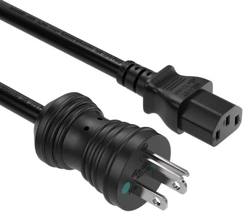 Cable Leader Cable de alimentación de grado hospitalario NEMA 5-15P a IEC320 C13 de 3 pies, 14 AWG, 15 A/125 V, SJT, cable de alimentación médica de