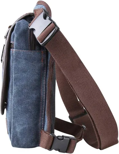 Miniatura 4 de Bolsa de pierna caída para motocicleta, lona duradera con múltiples bolsillos, cintura máxima de 56 pulgadas, Azul oscuro, Moda
