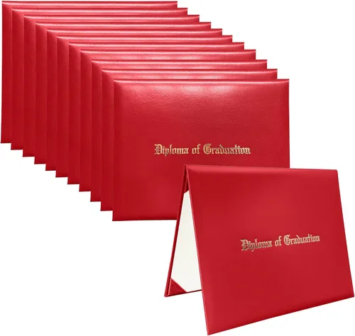 Miniatura 7 de Funda para diploma 8.5”x11” impresa “Diploma de Graduación” en cuero sintético acolchada y rica en color de TngHui, negra