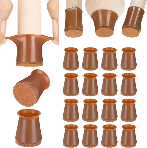Miniatura 9 de Aneaseit Protectores de suelo para patas de silla, almohadillas de silicona con parte inferior de fieltro para suelos de madera dura y pies