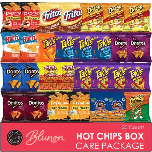 Paquete variado de bocadillos de papas fritas calientes para adultos, paquete de cuidado de bolsas de aperitivos picantes ardientes, caja de regalo,